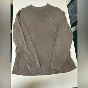 Joah Brown Gray Long Sleeve Top